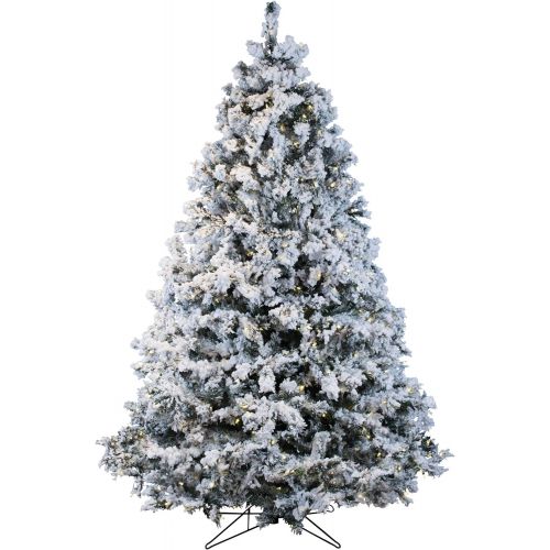  Vickerman 4.5 Flocked Alaskan Pine Artificial Christmas Tree with 300 Warm White Lights