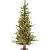 Vickerman Artificial Christmas Tree Classic PVC Needles Ashland Fir Prelit with Clear Mini Christmas Lights, 6, Green