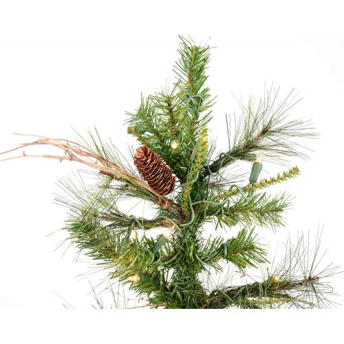  Vickerman Artificial Christmas Tree Classic PVC Needles Ashland Fir Prelit with Clear Mini Christmas Lights, 6, Green