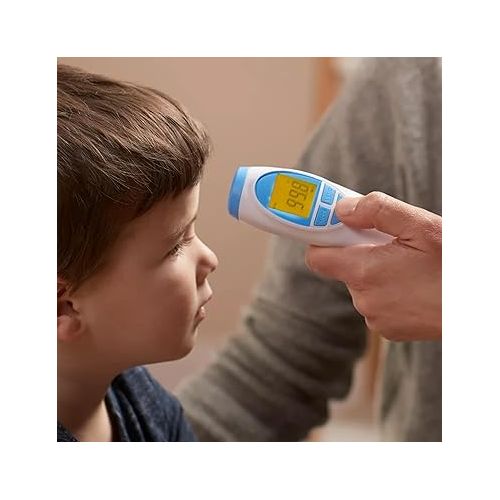 빅스 Vicks Forehead No-Touch 3 in 1 Thermometer LCD Display, Infrared/Non-Contact - Professional Accuracy 2 Seconds - for Food Oven Hot Water Kids Baby Adults Fever Alarm, Whole Family Home/Office