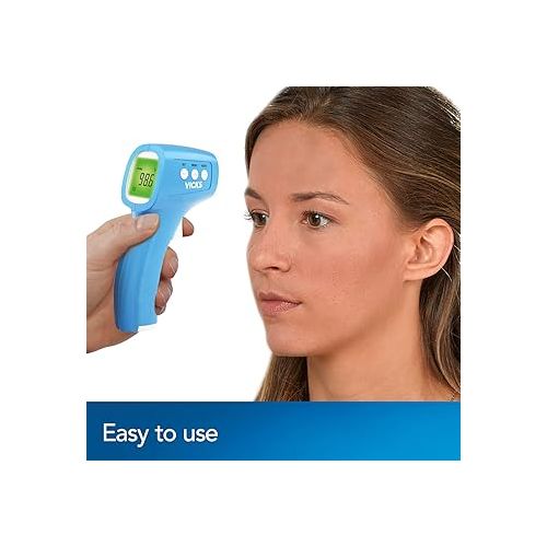 빅스 Vicks Non-Contact Infrared Thermometer for Forehead, Food and Bath - Touchless Thermometer for Adults, Babies, Toddlers and Kids - Fast, Reliable, and Clinically Proven Accuracy