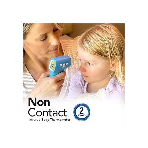 빅스 Vicks Non-Contact Infrared Thermometer for Forehead, Food and Bath - Touchless Thermometer for Adults, Babies, Toddlers and Kids - Fast, Reliable, and Clinically Proven Accuracy