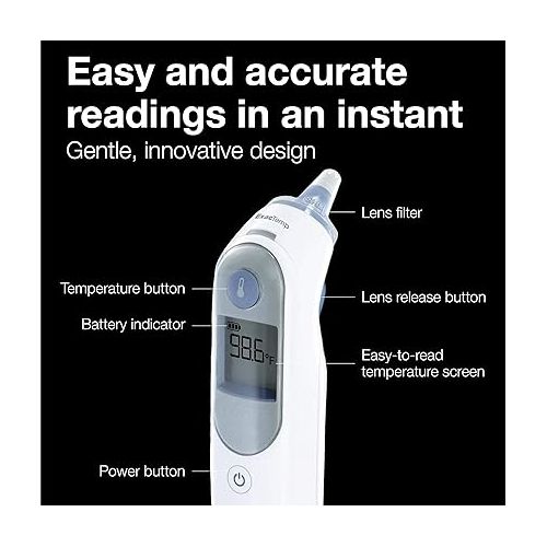 빅스 Braun Digital Ear Thermometer for Babies, Kids, Toddlers and Adults, ThermoScan 5 IRT6500, Display is Digital and Accurate, Thermometer for Precise Fever Tracking at Home