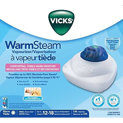 빅스 Vicks Nursery 1 Gallon Vaporizer with Night-Light Warm Steam Vaporizer for Baby Room