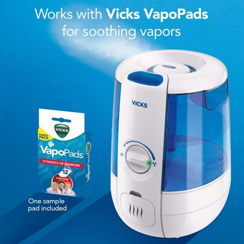 빅스 Vicks Ultrasonic CoolRelief Filter Free Humidifier with VapoSteam