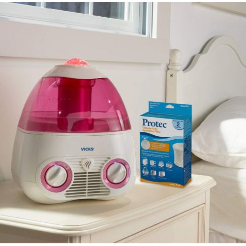 빅스 Vicks Starry Night Cool Moisture Humidifier with Projector & VapoPad Scent Pad Heater, Pink