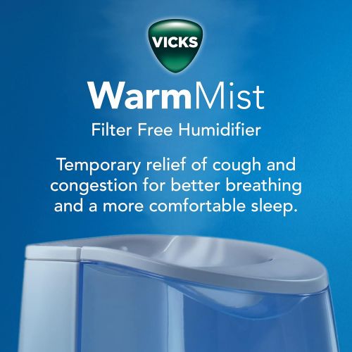 빅스 Vicks Warm Mist Humidifier, Small to Medium Rooms, 1 Gallon Tank  Filter Free Warm Mist Humidifier for Baby and Kids Rooms, Bedrooms and More, Works With Vicks VapoSteam
