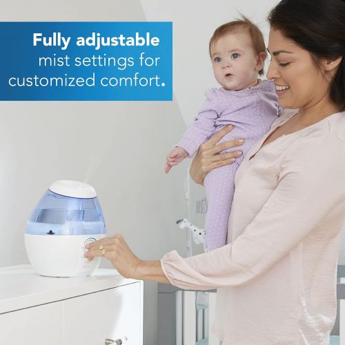 빅스 Vicks Mini Filter-Free Cool Mist Humidifier, Small Room, .5 Gallon Tank, Blue  Visible Mist Small Humidifier for Bedrooms, Baby Nurseries and More, Works with Vicks VapoPads