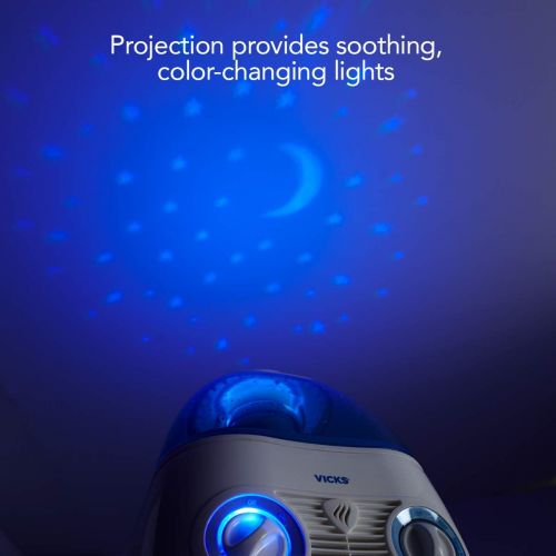 빅스 Vicks Starry Night Cool Moisture Humidifier, Vicks Humidifier for Bedrooms, Baby, Kids Rooms, Light Up Star Display, 1 Gallon With Auto Shut-Off 24 Hours of Moisturizing, Use With