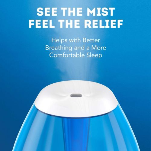 빅스 Vicks Mini Filter Free Cool Mist Humidifier Small Humidifier for Bedrooms, Baby, Kids Rooms, Auto-Shut Off, 0.5 Gallon Tank for 20 Hours of Moisturized Air, Use with Vicks VapoPads