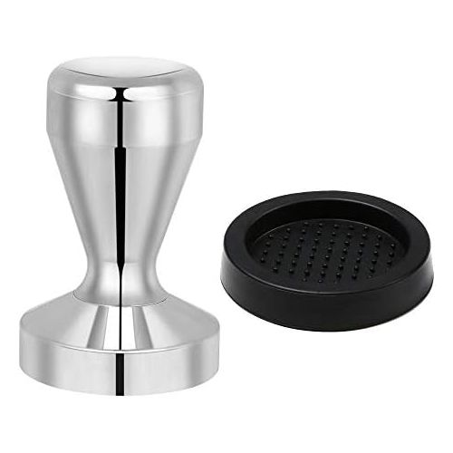  Vicloon Kaffee Tamper, 51mm Base Edelstahl Espresso Tamper mit Silikonmatte 58mm, fuer 51mm Siebtrager, Solid Heavy, Barista Style