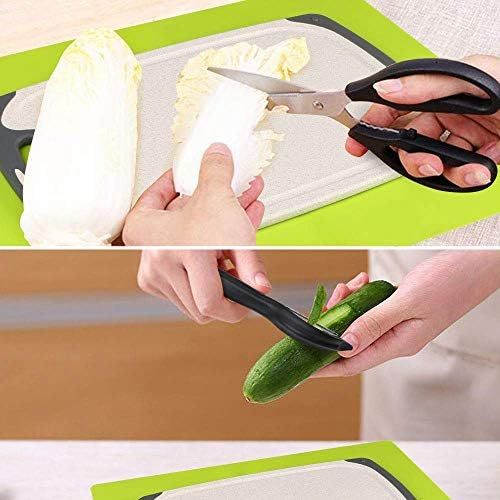  [아마존베스트]Vicloon Chopping Boards Set of 3 Plastic Chopping Board with Juice Grooves and Non-Slip Handles, Antibacterial, Dishwasher Safe, 3 Sizes Can Be Used for Fish, Meat, Vegetables, Fru