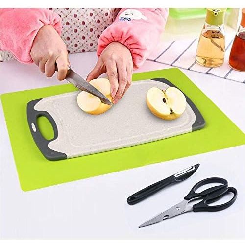  [아마존베스트]Vicloon Chopping Boards Set of 3 Plastic Chopping Board with Juice Grooves and Non-Slip Handles, Antibacterial, Dishwasher Safe, 3 Sizes Can Be Used for Fish, Meat, Vegetables, Fru