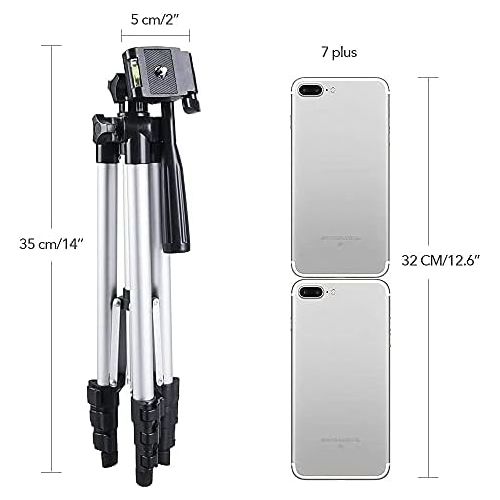  [아마존베스트]Vicloon Tripod Telescopic Mobile Phone Tripod with Mobile Phone Holder & Carry Case, Lightweight Aluminium Phone Tripod for Camera and All Smartphones