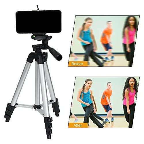  [아마존베스트]Vicloon Tripod Telescopic Mobile Phone Tripod with Mobile Phone Holder & Carry Case, Lightweight Aluminium Phone Tripod for Camera and All Smartphones