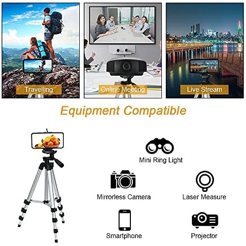  [아마존베스트]Vicloon Tripod Telescopic Mobile Phone Tripod with Mobile Phone Holder & Carry Case, Lightweight Aluminium Phone Tripod for Camera and All Smartphones