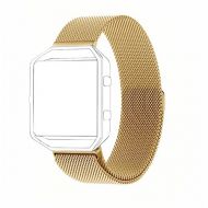 Fitbit Blaze Bands Large Small, Vicsainteck Milanese Stainess Steel Replacement Strap Band Without Stainless Steel Frame for Fitbit Blaze Smart Watch Band Small& Large (Gold)