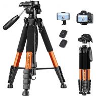 VICTIV Tripod 74” Camera Tripod for Cell Phone, Aluminum Professional Heavy Duty Camera Tripod Stand, Tripod for Camera DSLR SLR with Carry Bag, Compatible with Canon Nikon iPhone