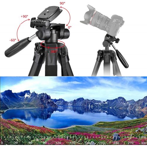  Victiv Tripod, 72 inches Aluminum Camera Tripod with Pan Head and Tablet Mount, Travel Tripod Compatible with Canon Nikon Sony Camera, Smartphone Cell Phone and Tablets