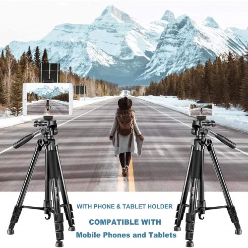  Victiv Tripod, 72 inches Aluminum Camera Tripod with Pan Head and Tablet Mount, Travel Tripod Compatible with Canon Nikon Sony Camera, Smartphone Cell Phone and Tablets