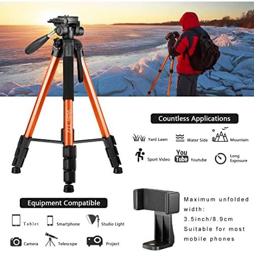  Victiv 72-inch Tall Tripod for Camera Phone, Durable Aluminum Stand Lightweight Monopod for YouTube Videos, Live Webcasts with 2 Quick Release Plates 12 lbs Load for Travel and Wor