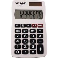 Victor 700 8 Digit Pocket Calculator, White, Great for carrying in backpacks, purses and breifcases