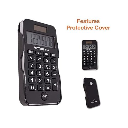  Victor 900 Handheld Calculator, Black, 0.3