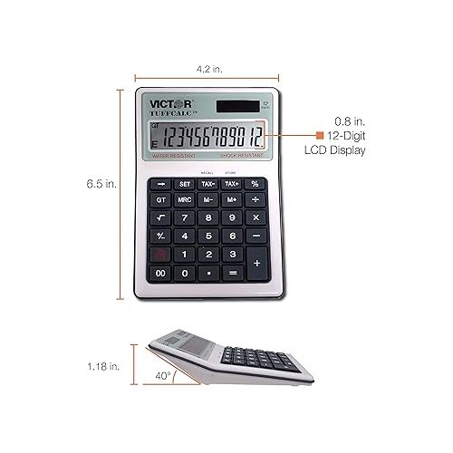  Victor 99901 TuffCalc Calculator, White, 1.8