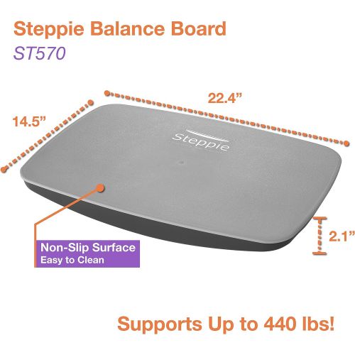  Victor Steppie Balance Board, 22-1/2 by 14-1/2 by 2-1/8, 2 Tone Gray