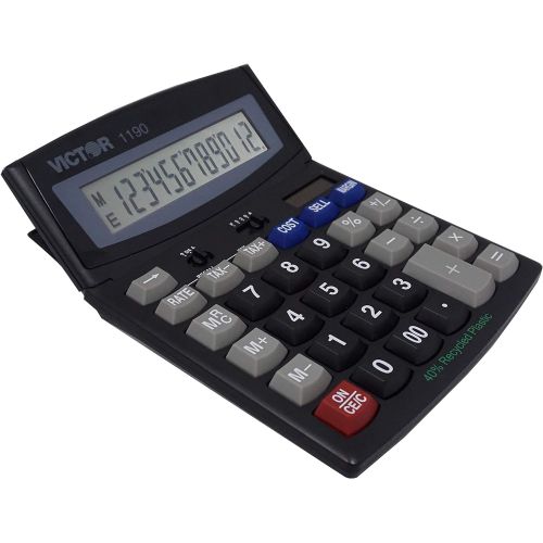  [아마존베스트]Victor 1190 Desktop Display Calculator, Black, 1 x 5.9 x 7.8