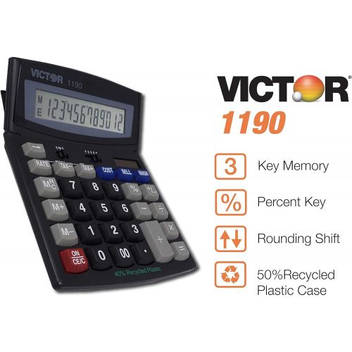  [아마존베스트]Victor 1190 Desktop Display Calculator, Black, 1 x 5.9 x 7.8