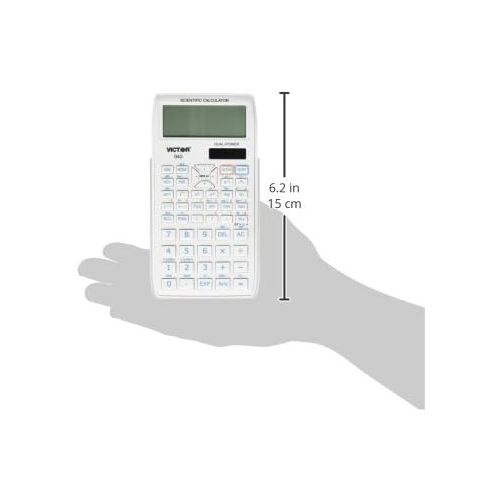  [아마존베스트]Victor 940 10-Digit Advanced Scientific Calculator with 2 Line Display, Battery and Solar Hybrid Powered LCD Display, Great for Students and Professionals, White