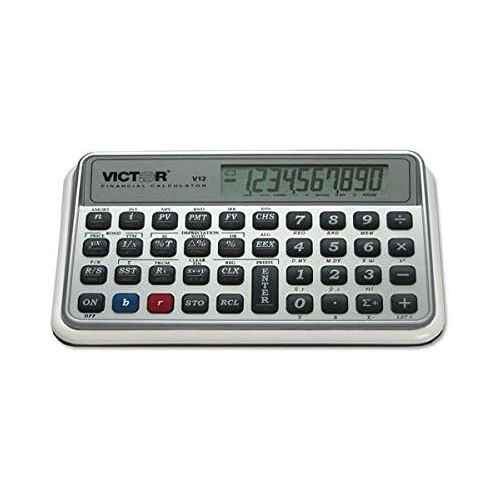  Victor - V12 Financial Calculator, 10-Digit LCD - Sold As 1 Each - Easily calculate loan payments, interest rates, standard deviation, TVM, NPV, IRR, cash flows, bonds and more.