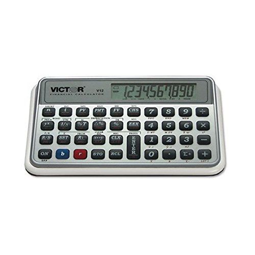  Victor - V12 Financial Calculator, 10-Digit LCD - Sold As 1 Each - Easily calculate loan payments, interest rates, standard deviation, TVM, NPV, IRR, cash flows, bonds and more.