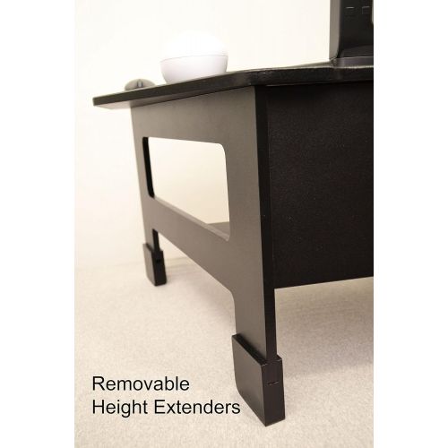  Victor High Rise Collection DC100 Standing Desk with Height Extenders (Black, 28 x 23 x 12-14 12)