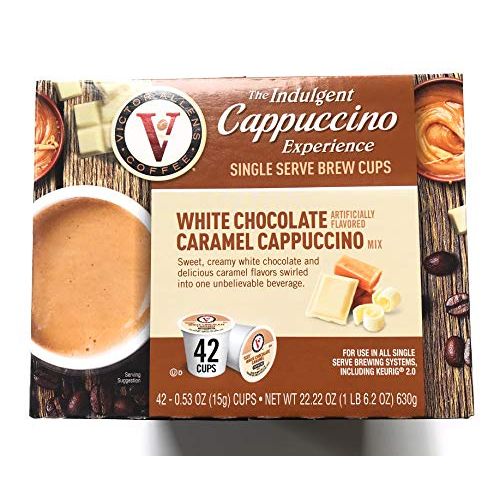  Victor Allen Indulgent White Chocolate Caramel Cappuccino Single Serve Cups - 42 Count