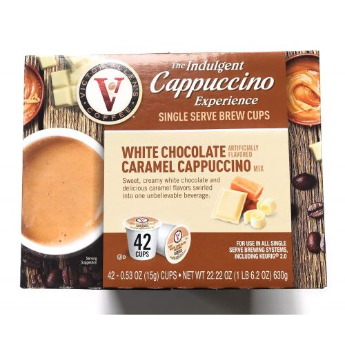  Victor Allen Indulgent White Chocolate Caramel Cappuccino Single Serve Cups - 42 Count
