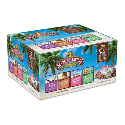  Victor Allen Margaritaville Variety Pack for K Cup Keurig 2.0 Brewers, Margaritaville Coffee Medium Roast Single Serve Coffee Pods, 0.35 Ounce (Pack of 72)