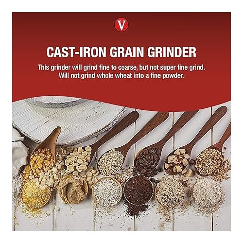  Victoria Manual High-Hopper Grain Grinder, Made in Colombia, Silver