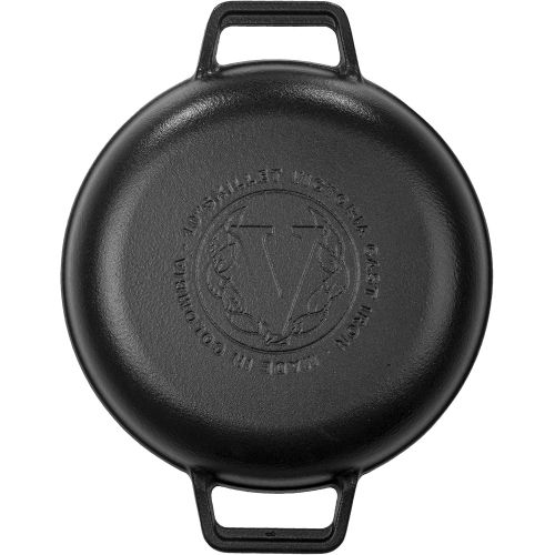  Victoria Cast Iron Round Grill Pan with Double Loop Handles Seasoned with 100% Kosher Certified Non-GMO Flaxseed Oil, 10 Inch, Black: Kitchen & Dining