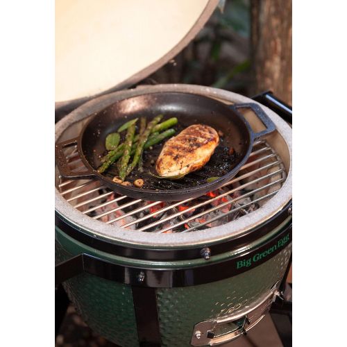  Victoria Cast Iron Round Grill Pan with Double Loop Handles Seasoned with 100% Kosher Certified Non-GMO Flaxseed Oil, 10 Inch, Black