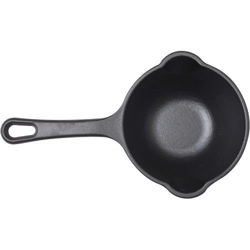  Victoria Cast Iron Sauce Pan. 0.45qt Sauce Pot Seasoned with 100% Kosher Certified Non-GMO Flaxseed Oil.