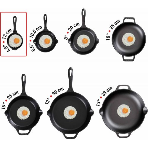  Victoria Mini Skillet Cast Iron Small Frying Pan Seasoned with 100% Kosher Certified Non-GMO Flaxseed Oil, 4.8, Black