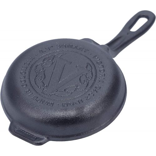  Victoria Mini Skillet Cast Iron Small Frying Pan Seasoned with 100% Kosher Certified Non-GMO Flaxseed Oil, 4.8, Black