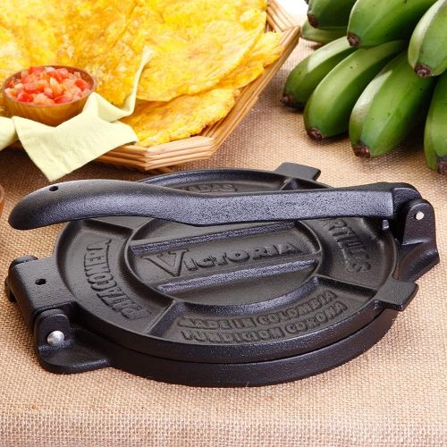  [아마존베스트]Victoria 6.5 Inch Cast Iron Tortilla Press. Tortilla Maker, Flour Tortilla press, Rotis Press, Dough Press, Pataconera Seasoned with Flaxeed Oil