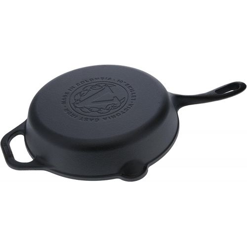  [무료배송]Victoria Cast Iron Skillet. Frying Pan with Long Handle, 10, Black