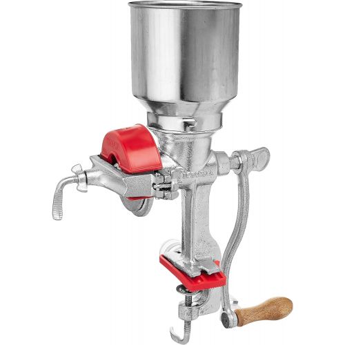  Victoria Commercial Grade Manual Grain Grinder with High Hopper - Table Clamp Hand Corn Mill, Cast Iron