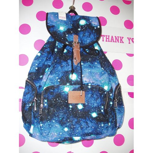 Victorias Secret PINK Backpack Galaxy Canvas School Handbag Book Bag Tote RARE!