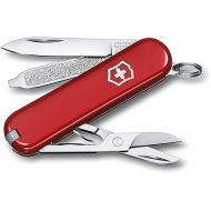 Victorinox Classic SD Swiss Army Knife, Compact 7 Function Swiss Made Pocket Knife with Small Blade, Screwdriver and Key Ring