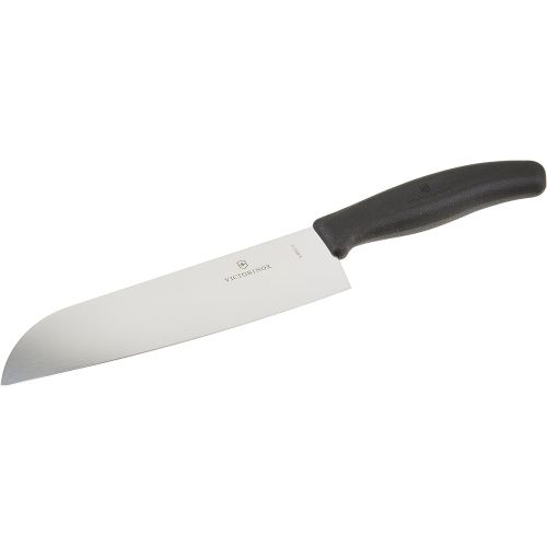  Victorinox Swissclassic Santokumesser Normaler Schliff Kuechenmesser, Edelstahl, Schwarz, 17 cm